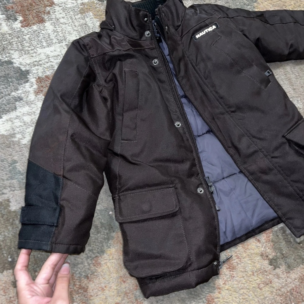 Brown Nautica 4T Boys Unisex Puffer Coat Parka Jacket Warm Winter jacket